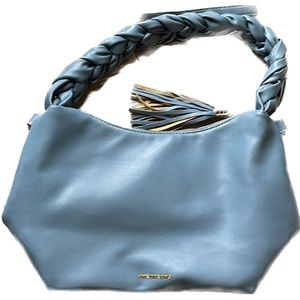 New Super Soft blue purse with braided strap &Crossbody strap